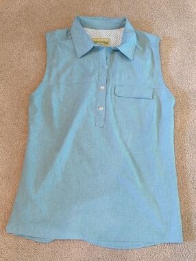 NWOT Rustic Ridge Women's Sleeveless Polo Top - Seafoam Green